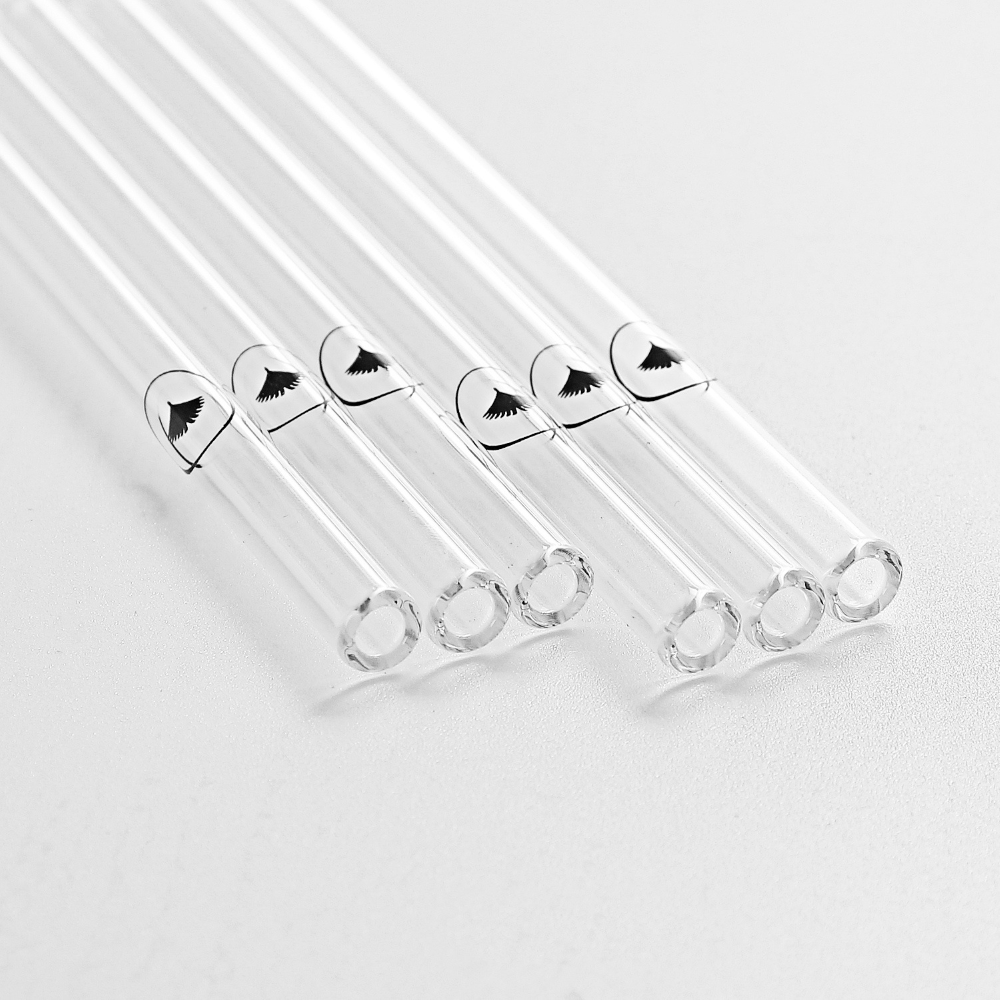 Crystal glass straws set of 8 + cleaning brush